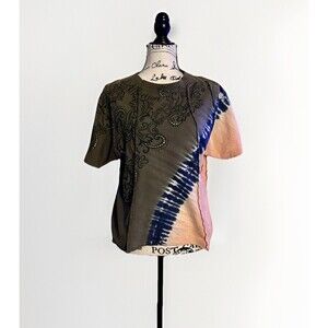 Y2K Affliction “Live Fast” Rhinestone Tee Women’s Large Grunge Streetwear Biker